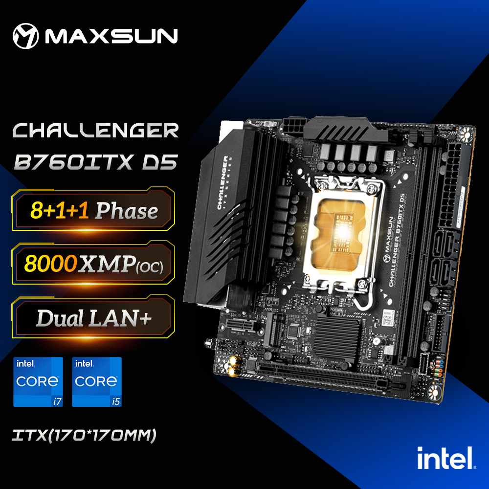 Ddr5 64Gb - MAXSUN Game Motherboard B760ITX D5 mendukung